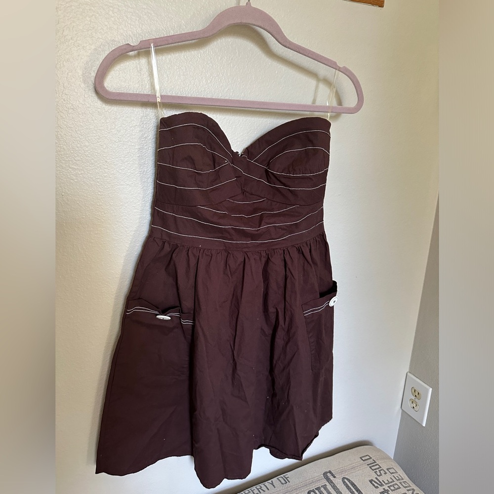 Strapless Brown Mini dress